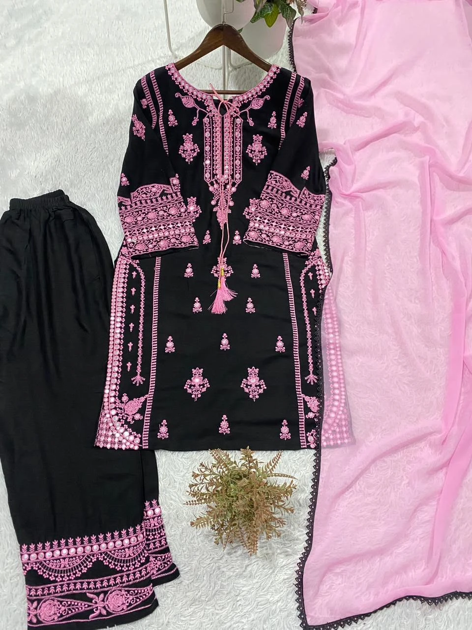 Designer Embroidery Work Mirror Effect Suit Collection