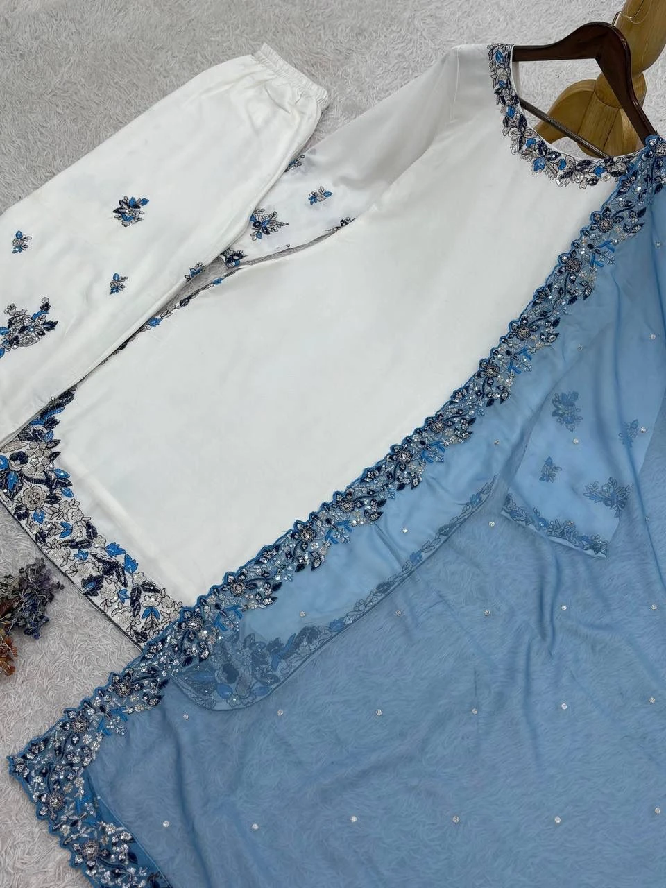 Designer Heavy Embroidery Palazzo Suit Set