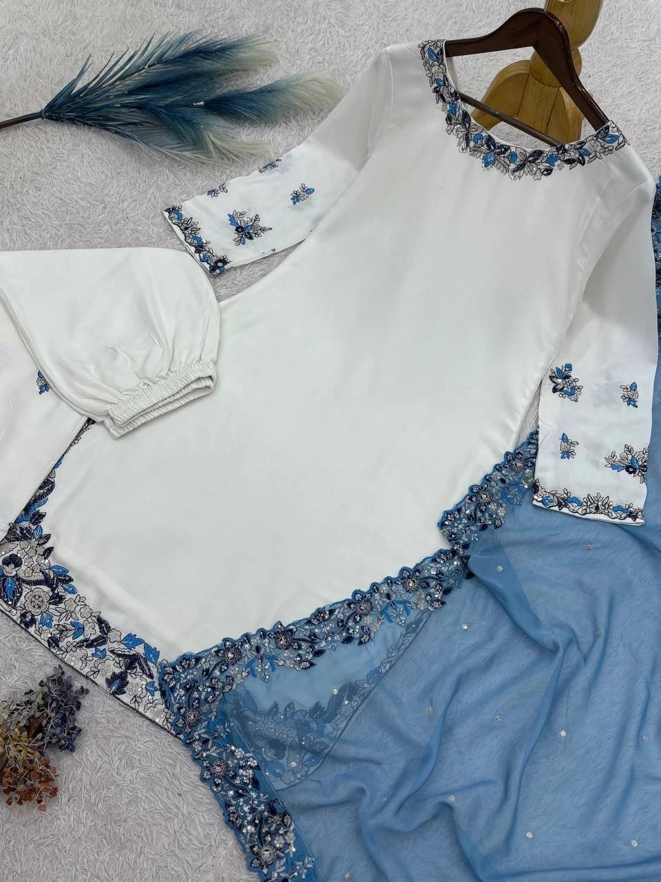 Designer Heavy Embroidery Palazzo Suit Set