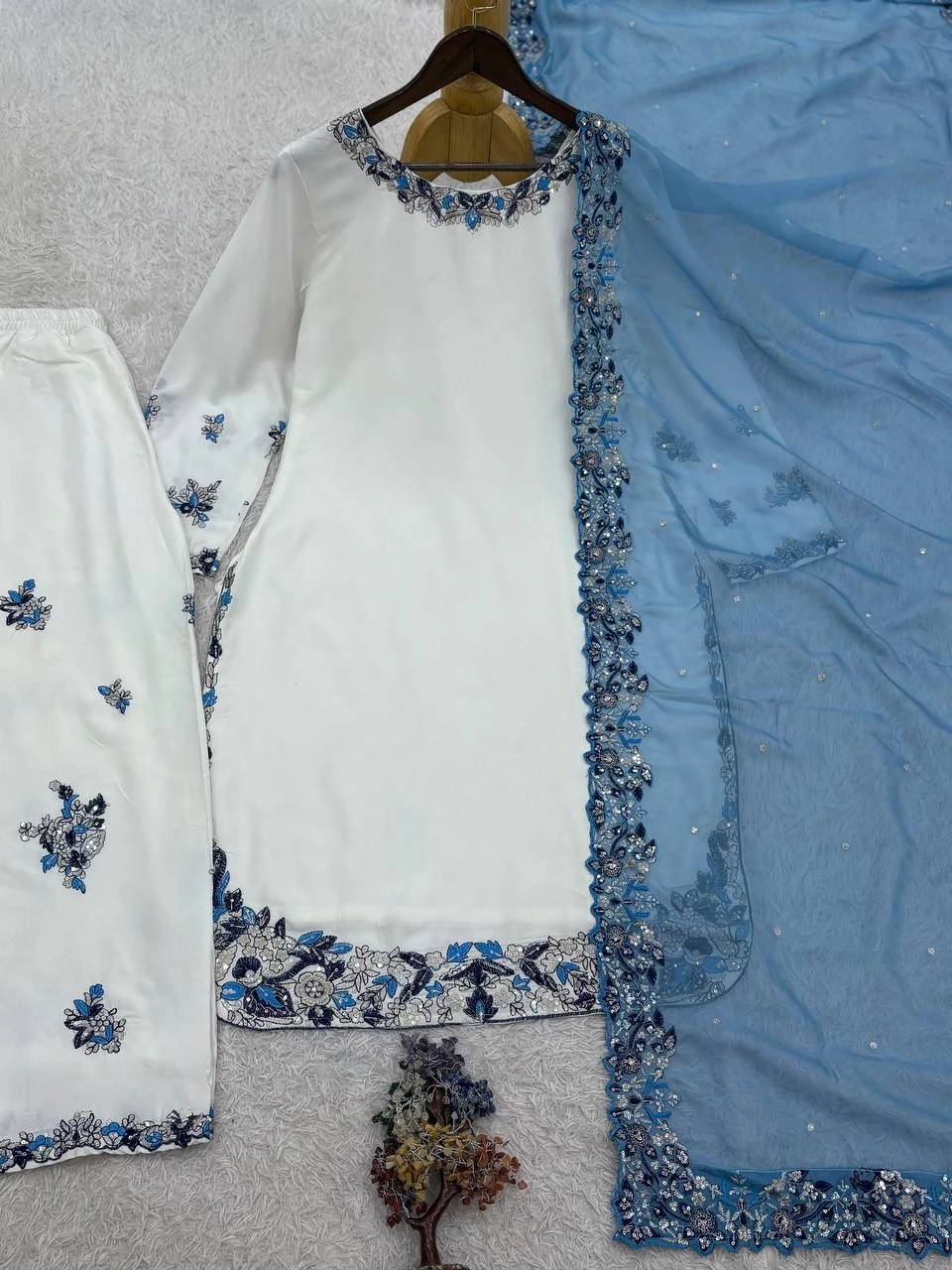 Designer Heavy Embroidery Palazzo Suit Set