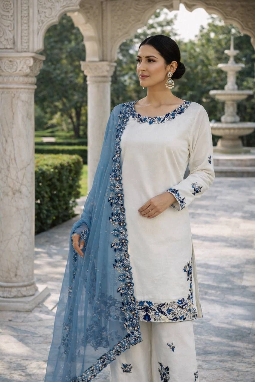 Designer Heavy Embroidery Palazzo Suit Set