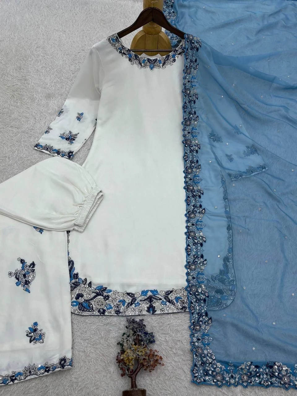 Designer Heavy Embroidery Palazzo Suit Set