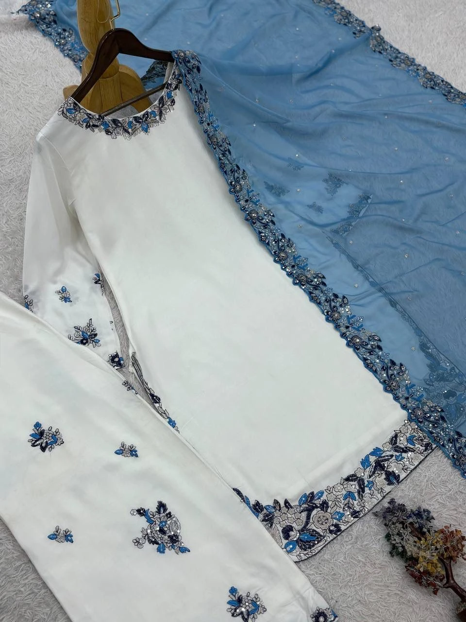 Designer Heavy Embroidery Palazzo Suit Set