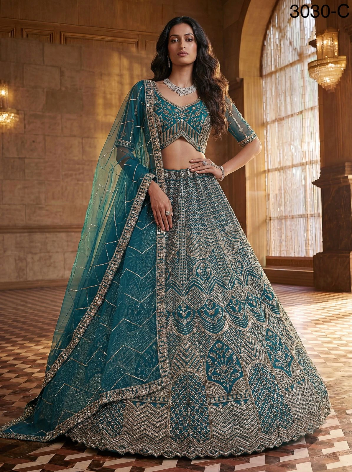 Designer Motif And Sequence Partywear Lehenga Choli Collection 3030