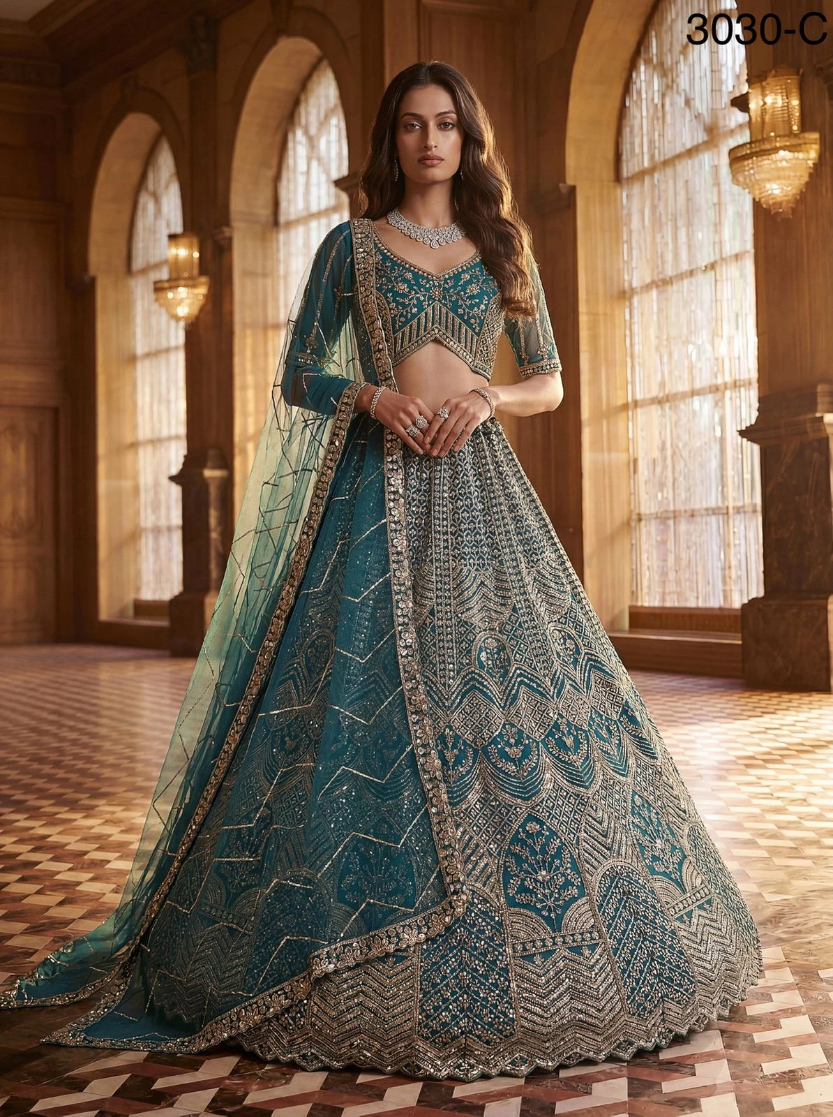 Designer Motif And Sequence Partywear Lehenga Choli Collection 3030