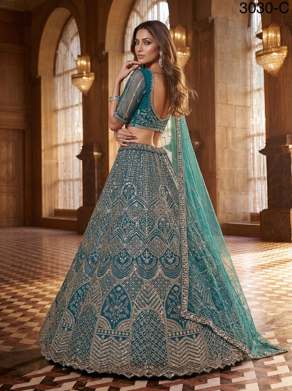 Designer Motif And Sequence Partywear Lehenga Choli Collection 3030