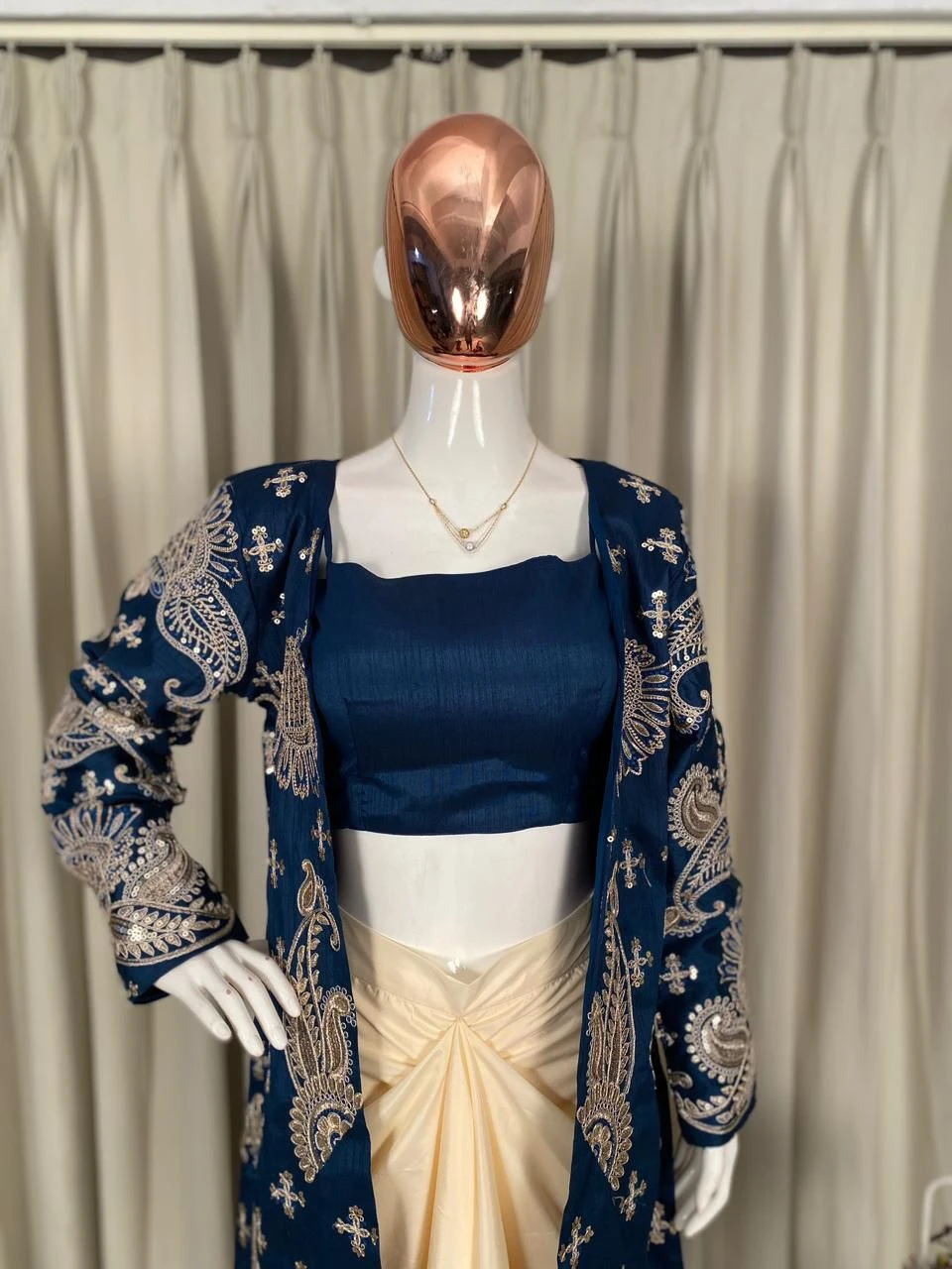 Designer Party Wear Koti Blouse Skirt Set
