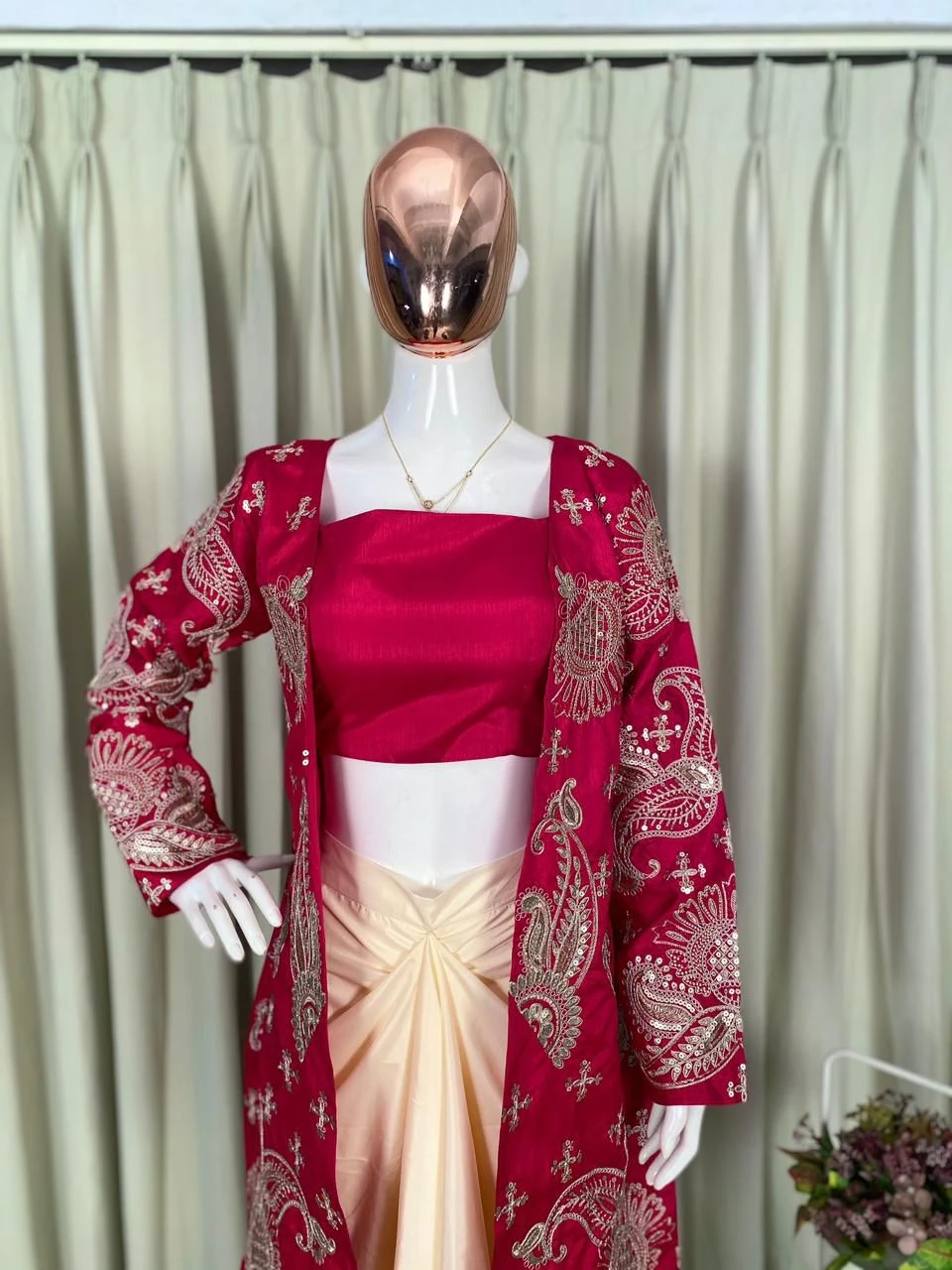 Designer Party Wear Koti Blouse Skirt Set
