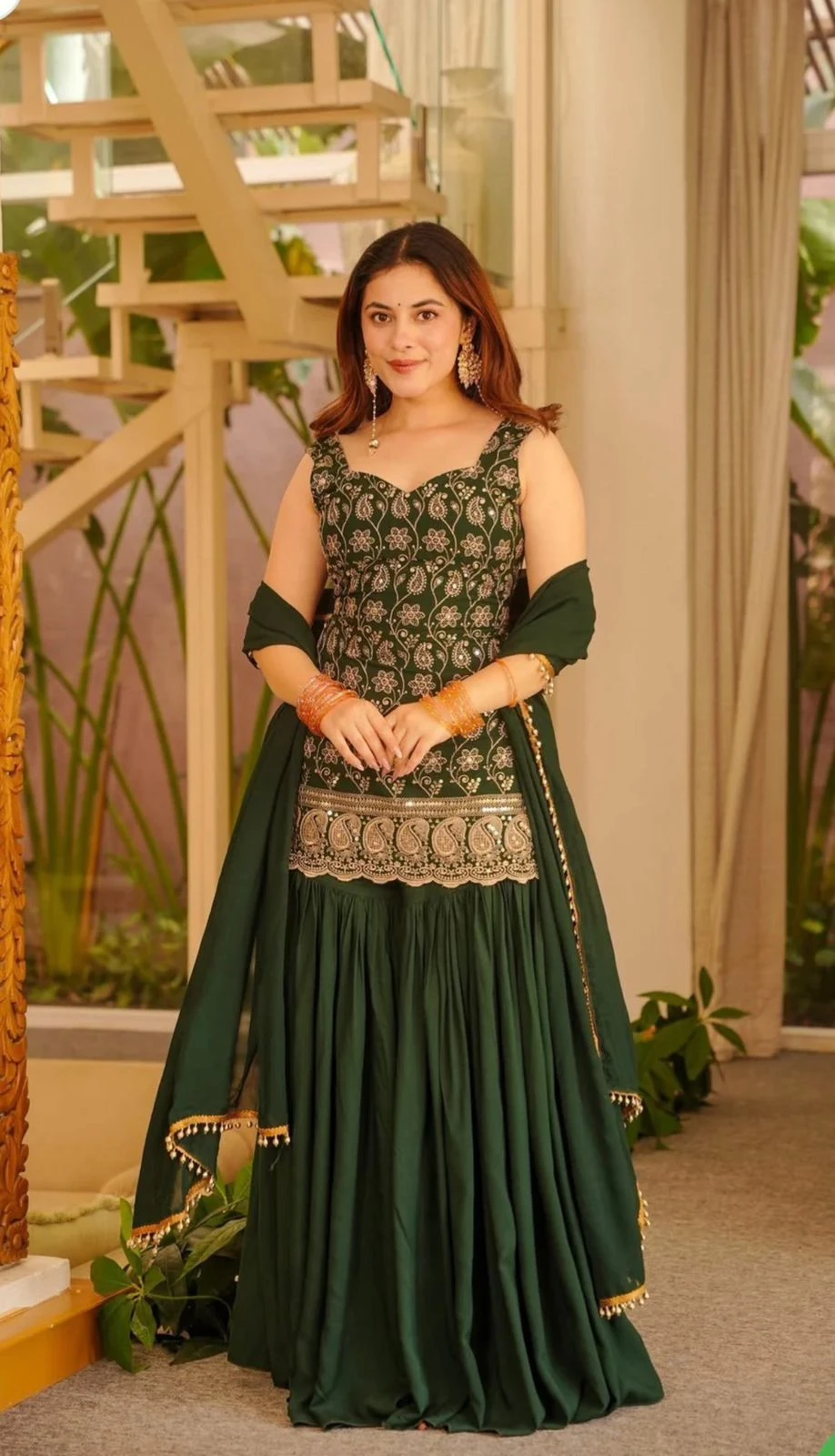 Designer Party Wear Sharara Palazzo Suit Set