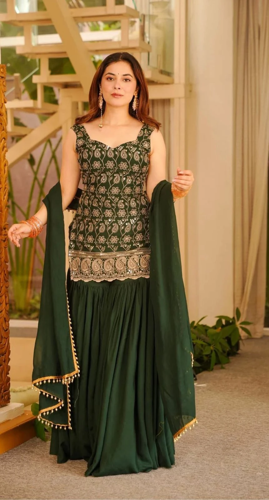Designer Party Wear Sharara Palazzo Suit Set