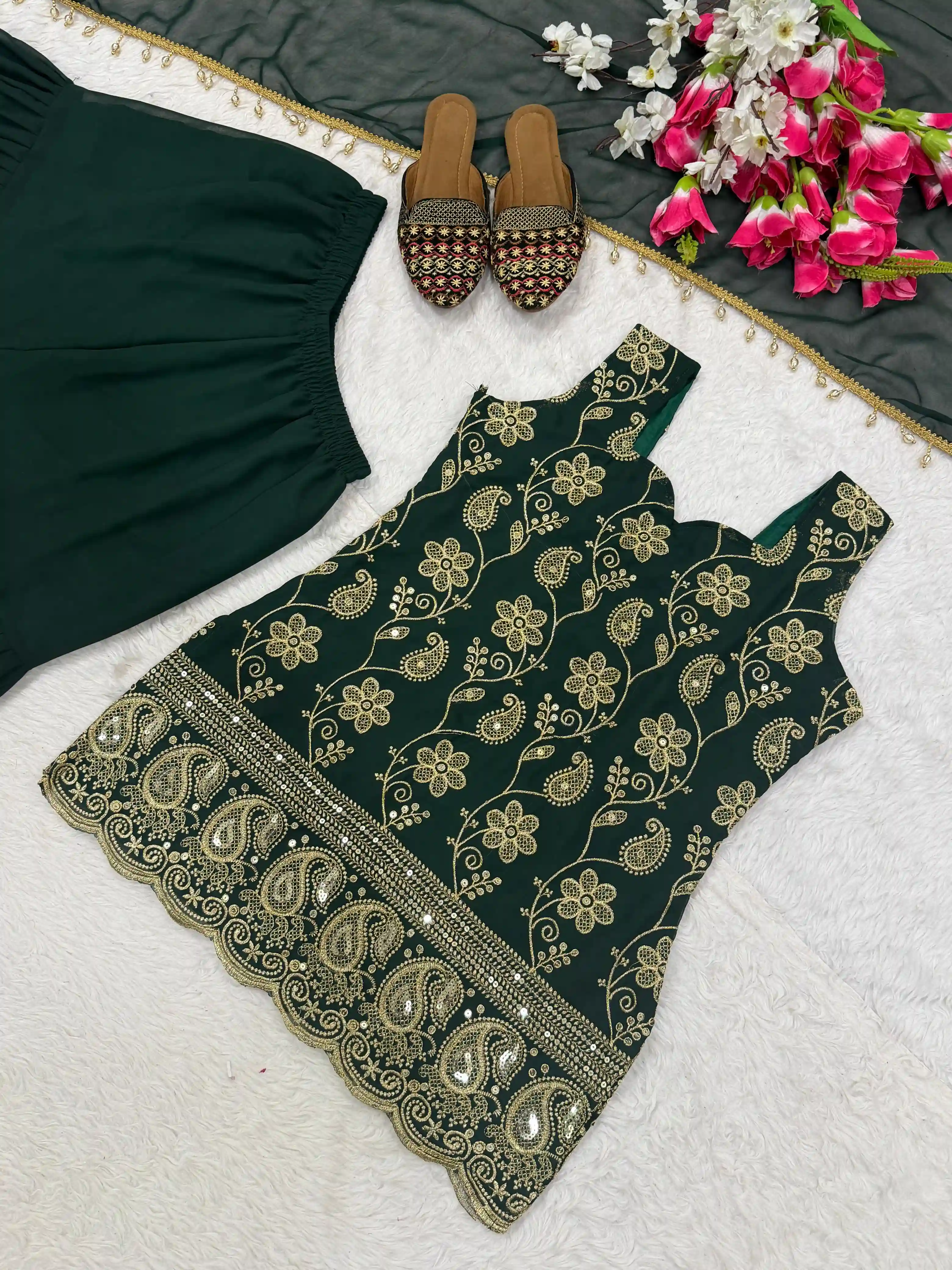 Designer Party Wear Sharara Palazzo Suit Set
