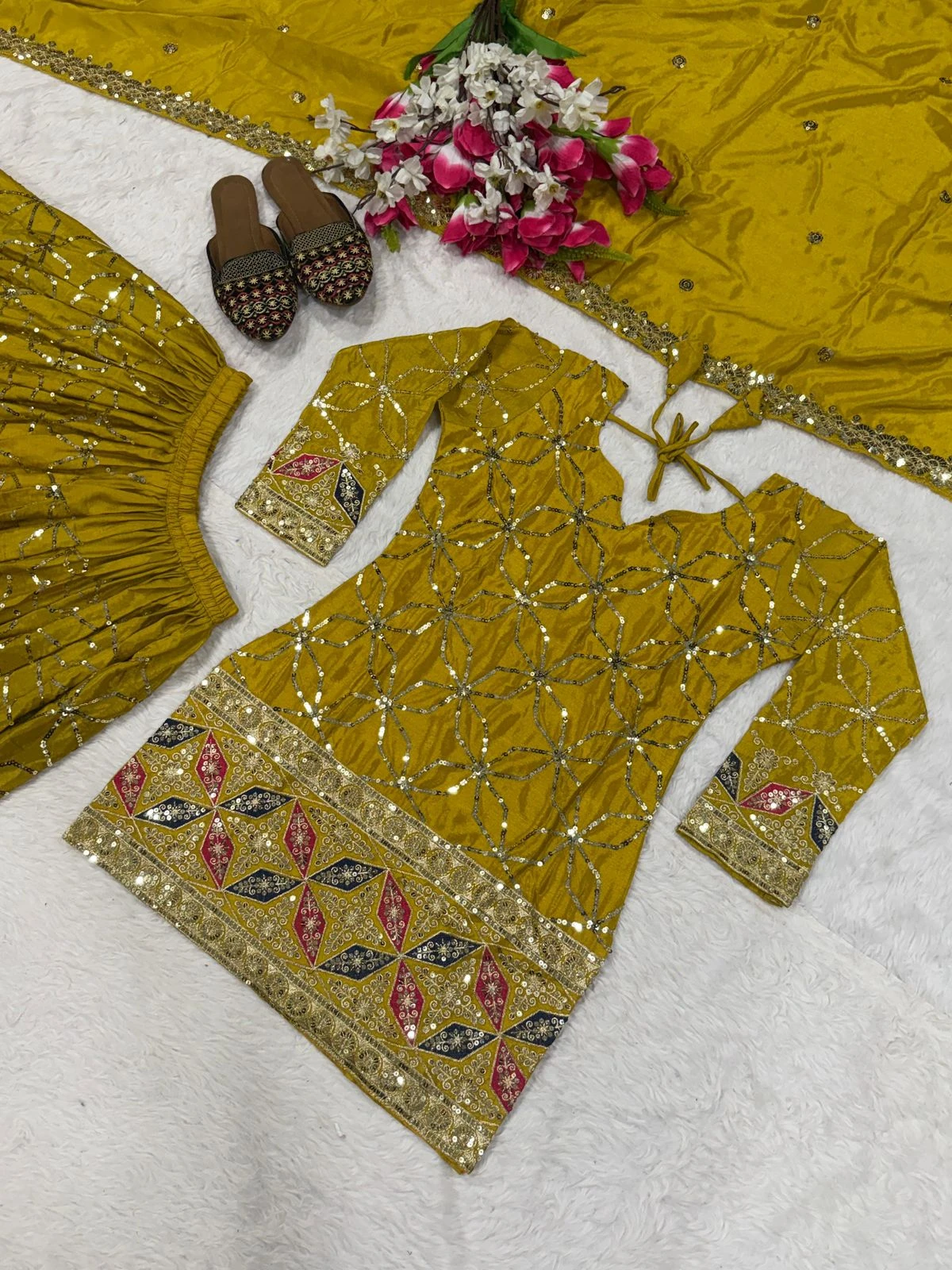 Designer Party Wear Top Sharara Palazzo With Dupatta Collection
