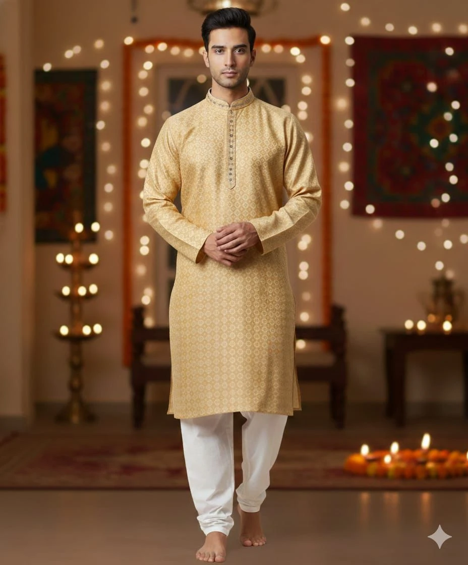 Designer Pinterest Jacquard Kurta Collection