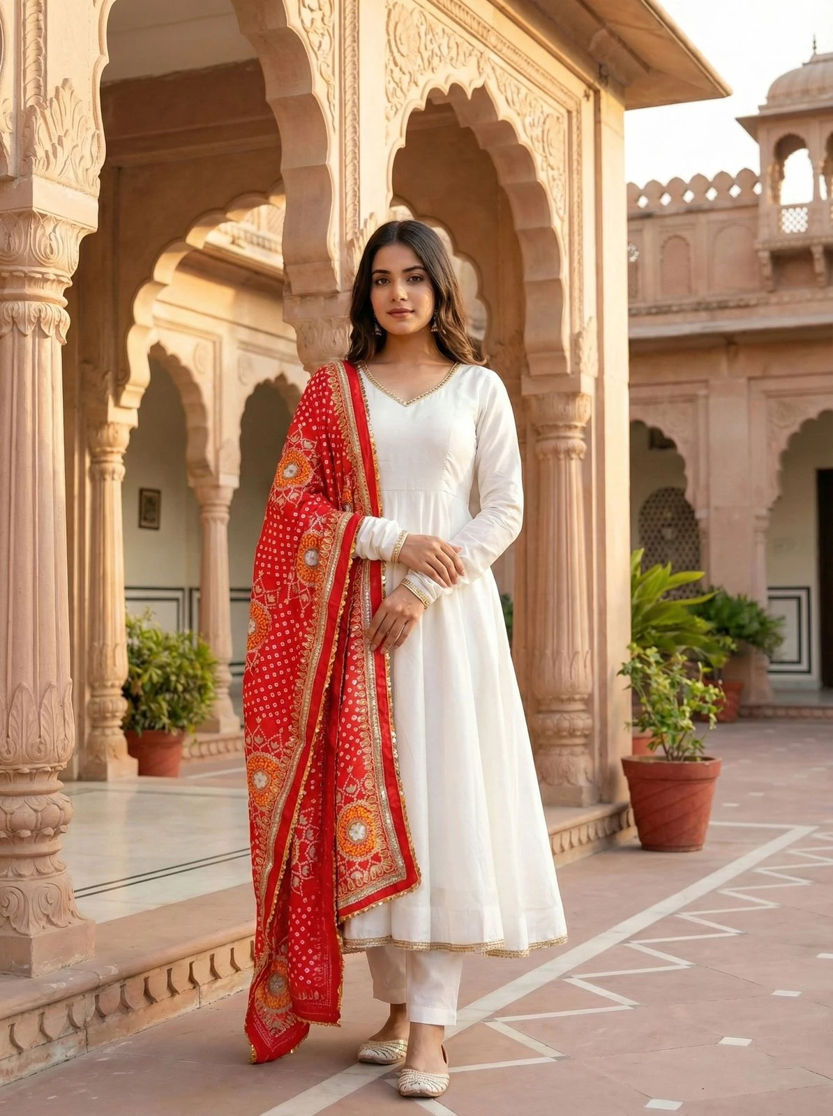 Designer Roman Silk Gown Pant With Dupatta Collection