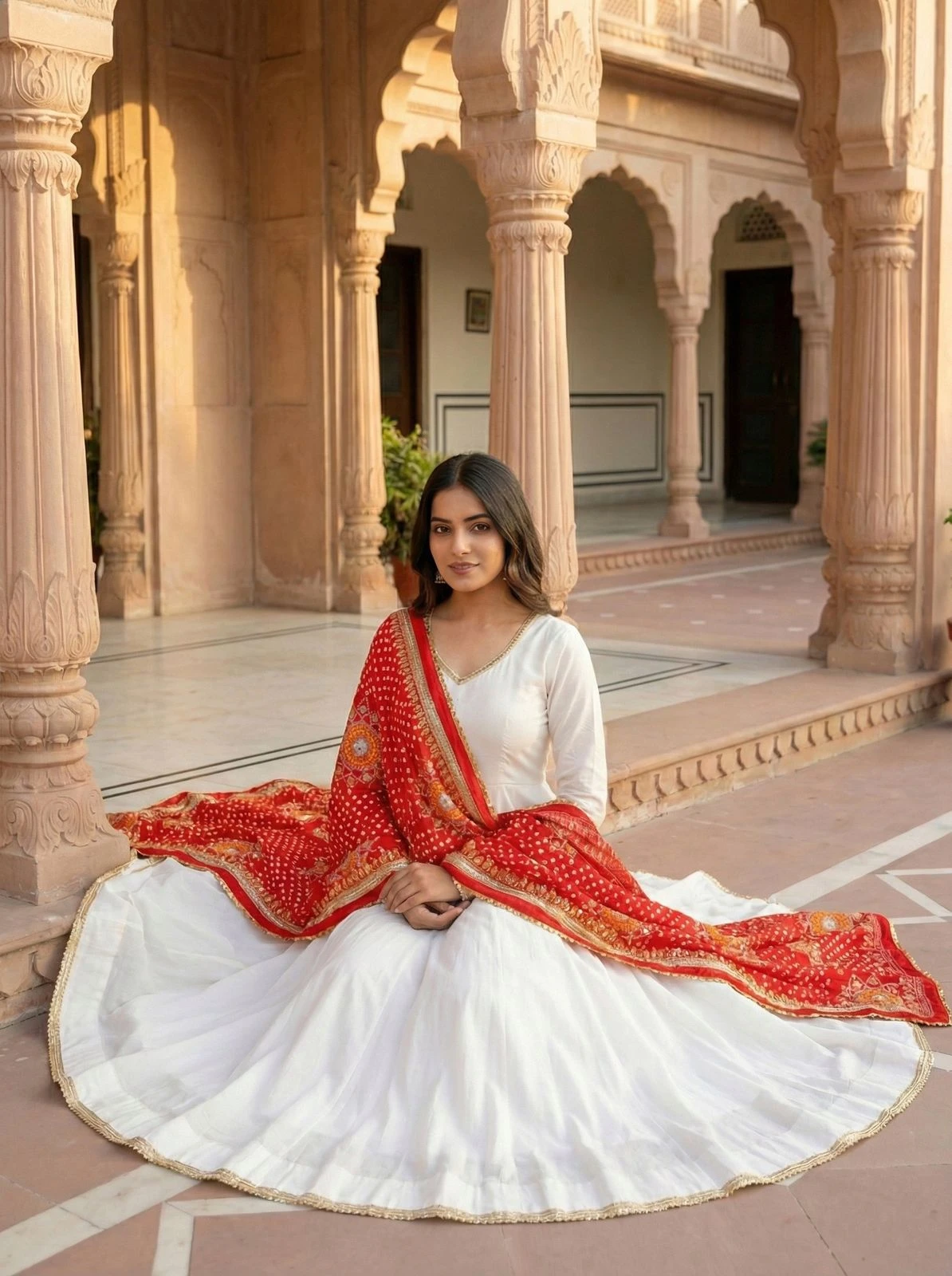 Designer Roman Silk Gown Pant With Dupatta Collection