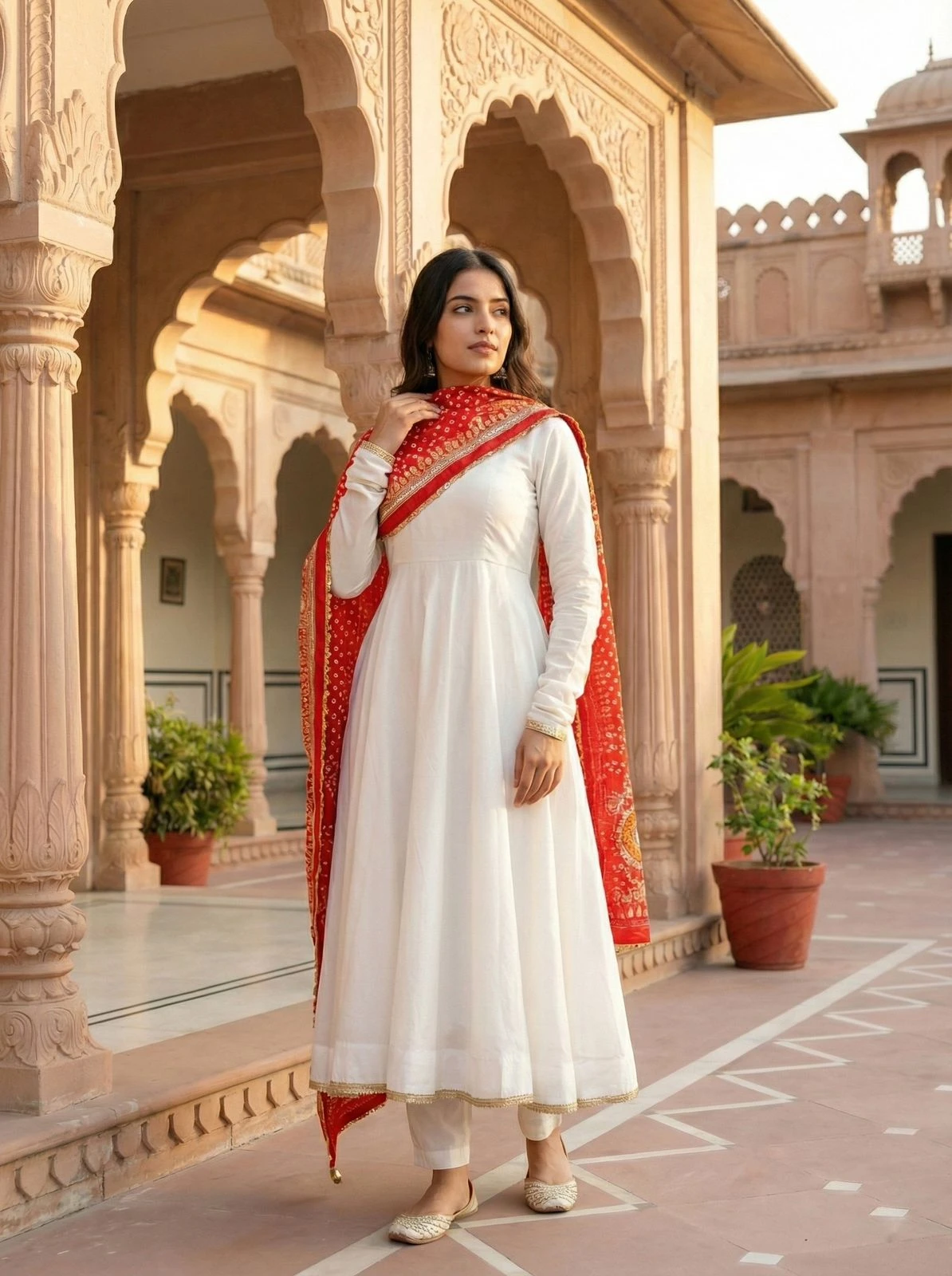 Designer Roman Silk Gown Pant With Dupatta Collection
