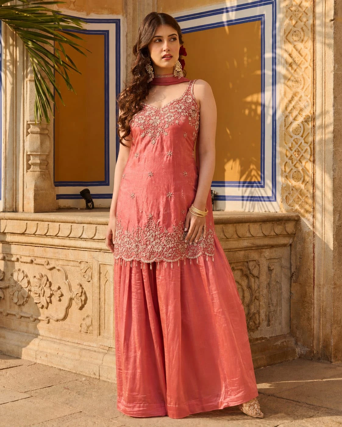 Designer Trending Kurti Palazzo Dupatta Set