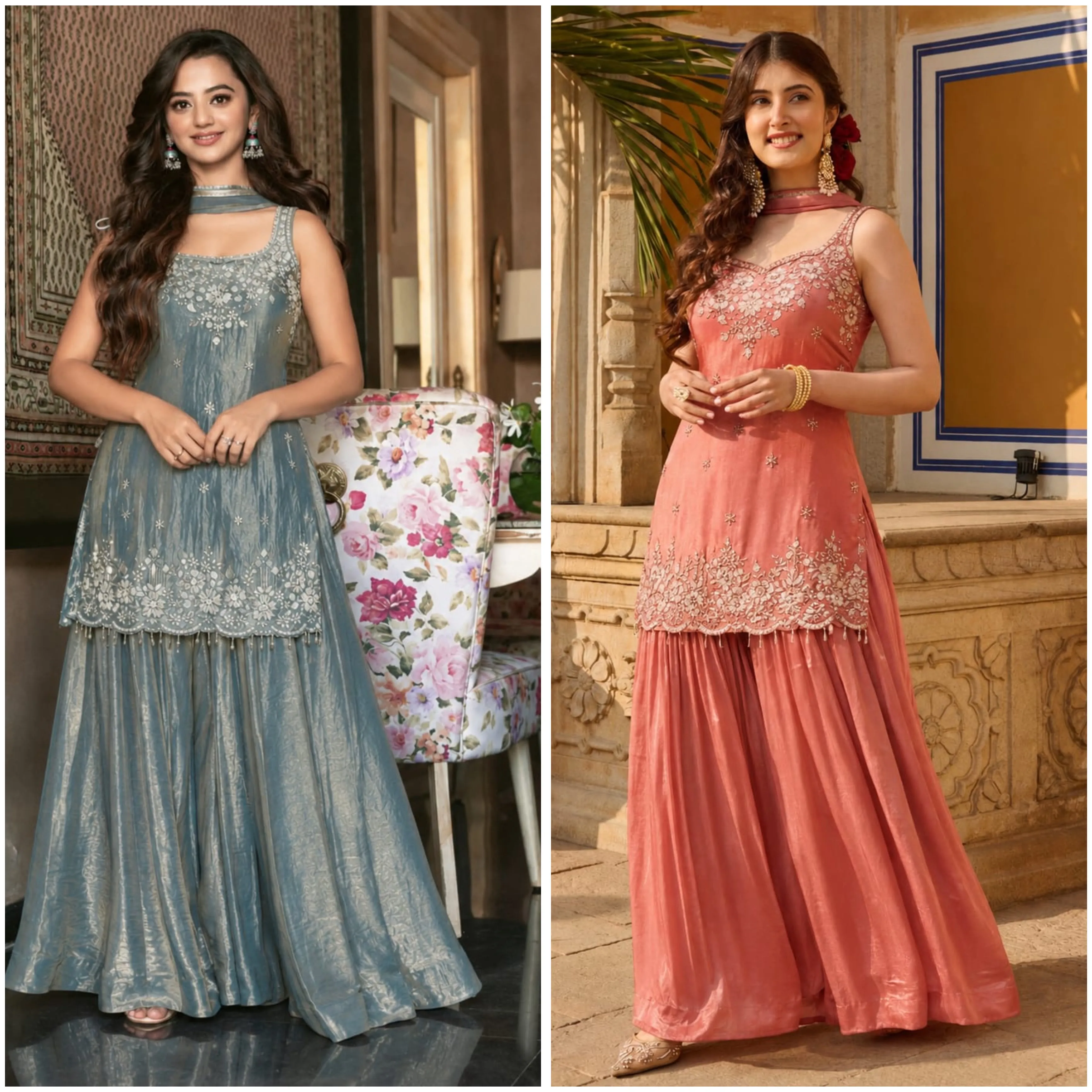 Designer Trending Kurti Palazzo Dupatta Set