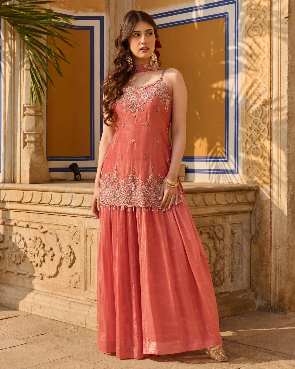 Designer Trending Kurti Palazzo Dupatta Set