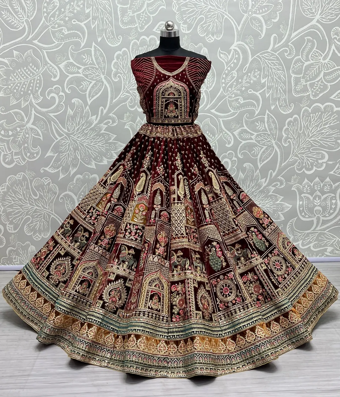 Designer Velvet Lehenga Choli Collection 2466