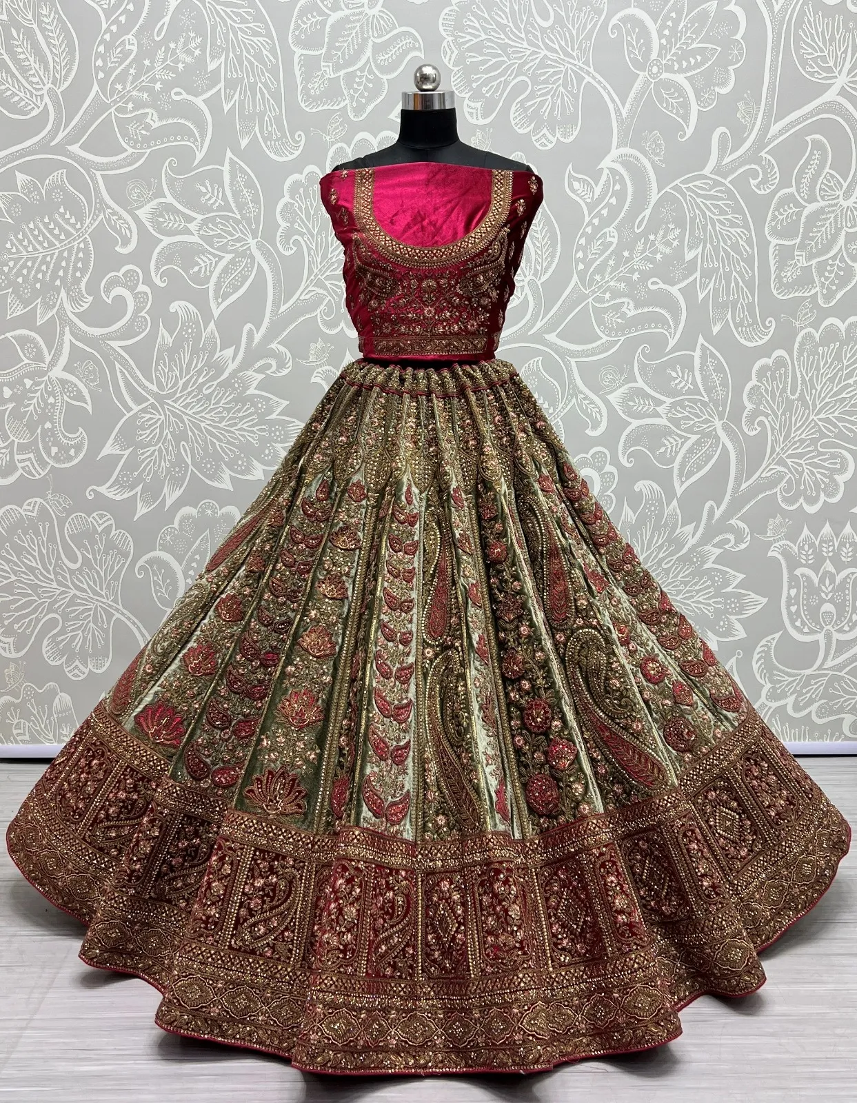 Designer Velvet Lehenga Choli Collection 2475