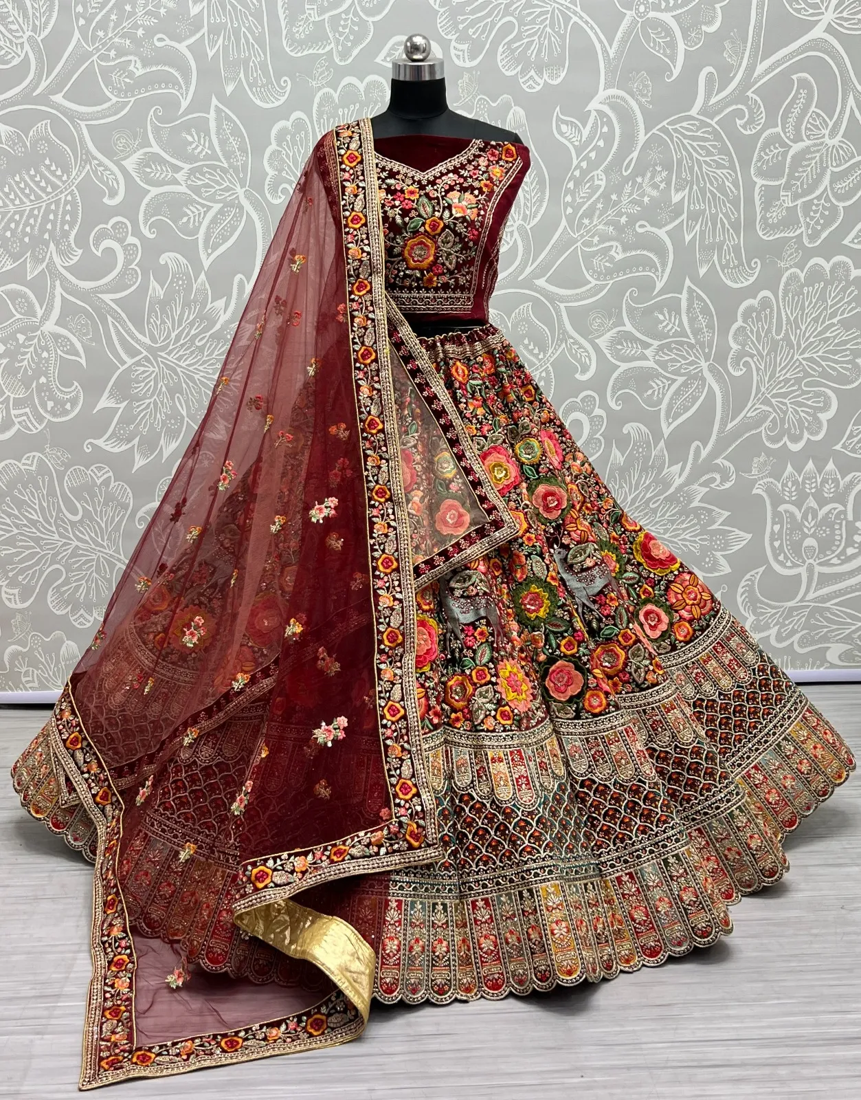 Designer Velvet Lehenga Choli Collection 2476
