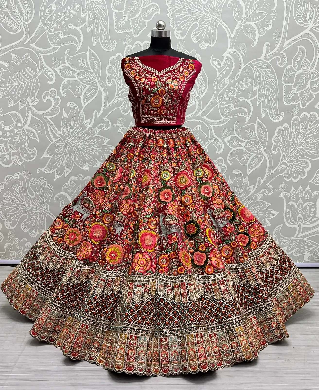 Designer Velvet Lehenga Choli Collection 2476