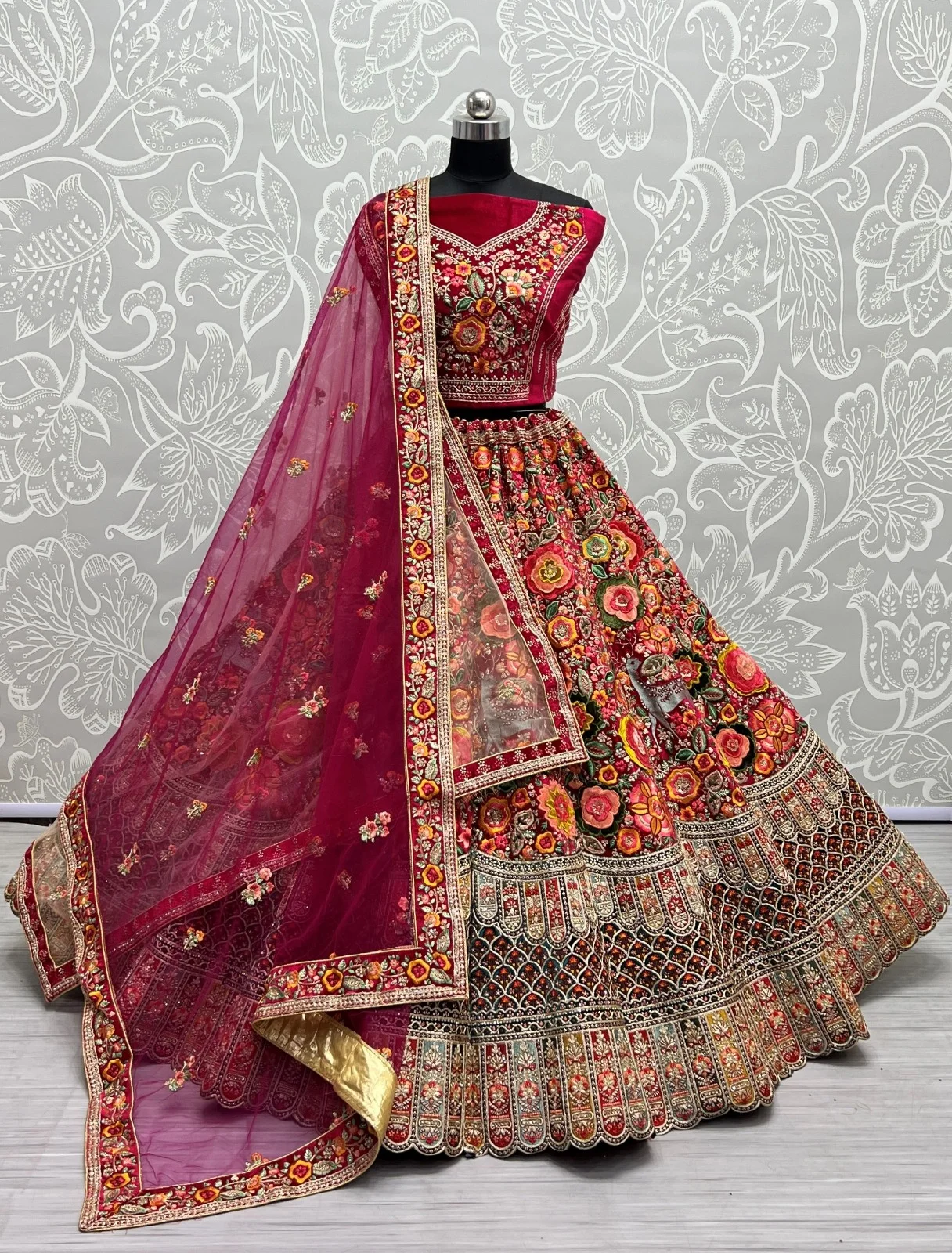 Designer Velvet Lehenga Choli Collection 2476