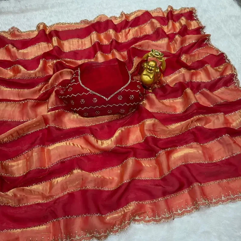Ds 820 Space Silk Jarkhan Work Premium Saree Collection