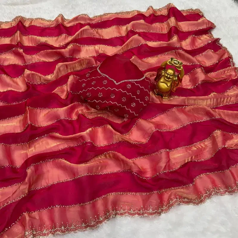 Ds 820 Space Silk Jarkhan Work Premium Saree Collection