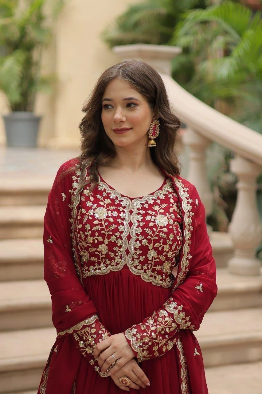 GOWNLOVE Code 9195 Sequins Multi Embroidered Gown
