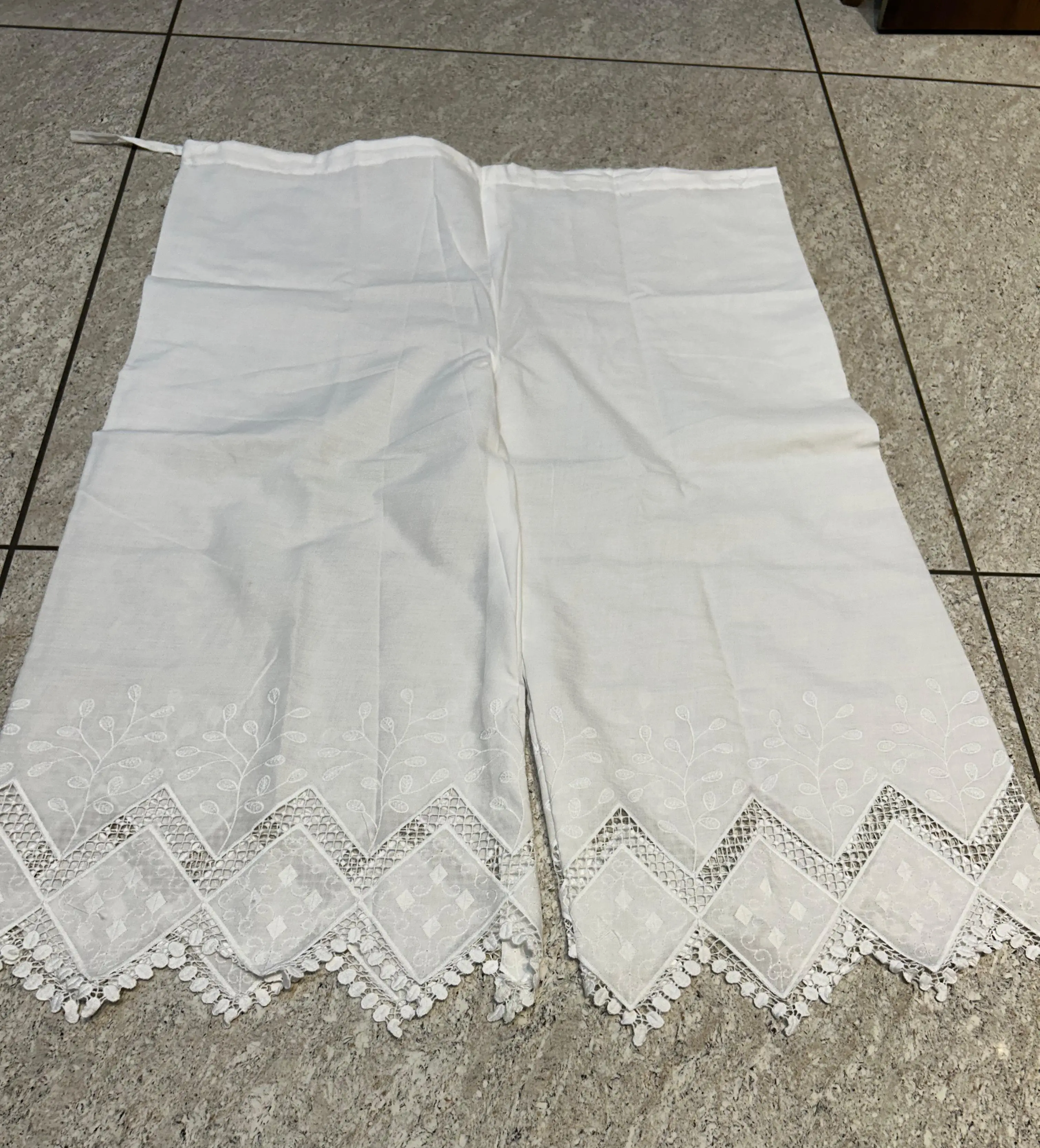 Half Chikan Pure Camric Cotton Embroidered Salwar