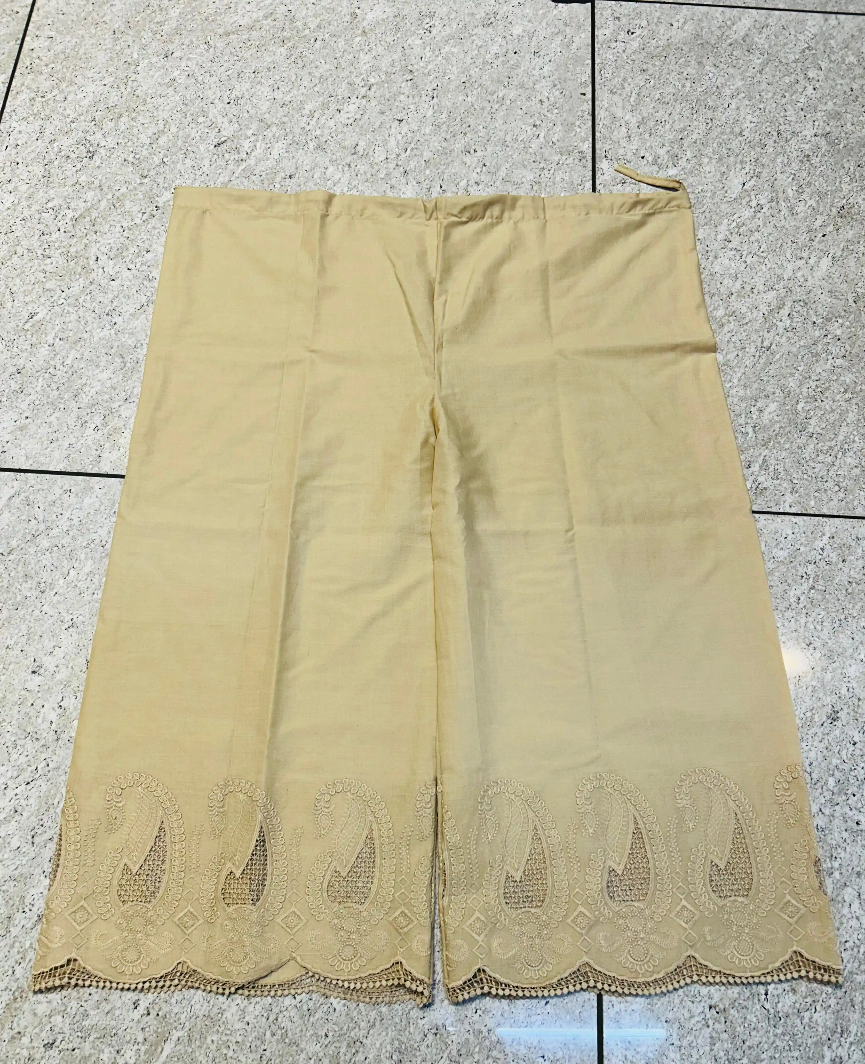 Half Chikan Pure Camric Cotton Embroidered Salwar