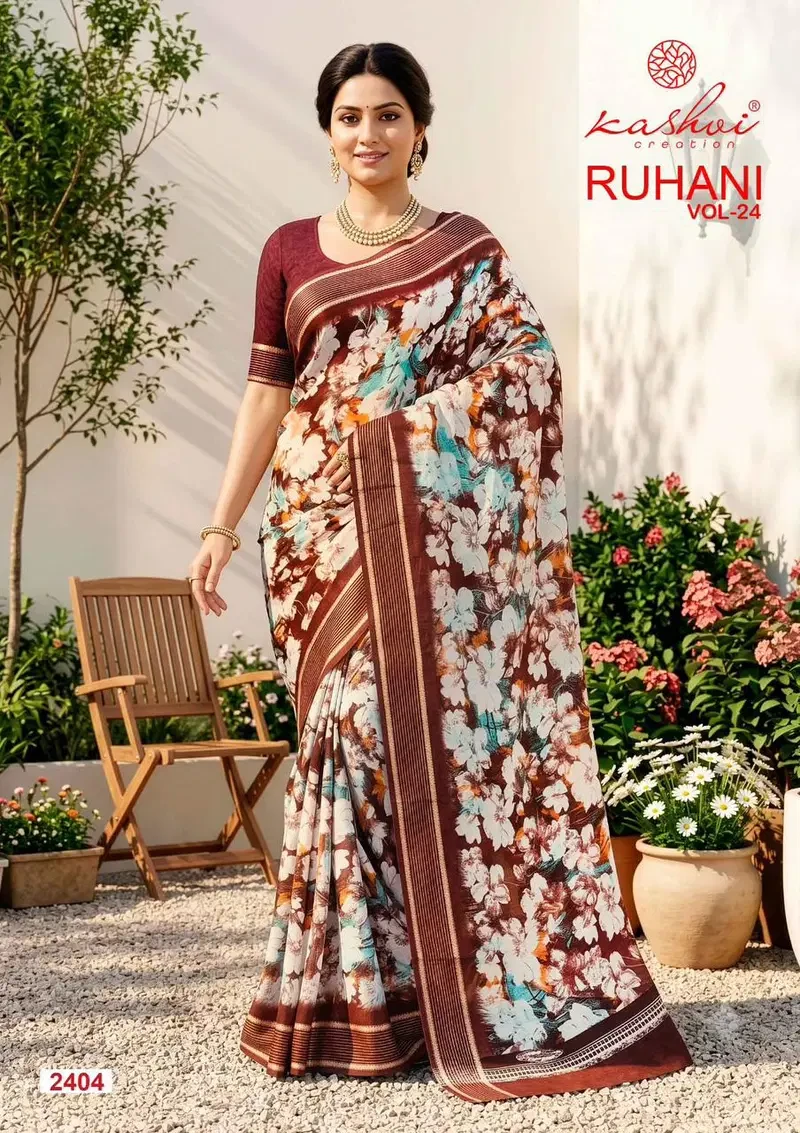 Kashvi Ruhani Vol 24 Dull Moss Zari Patta Saree Collection
