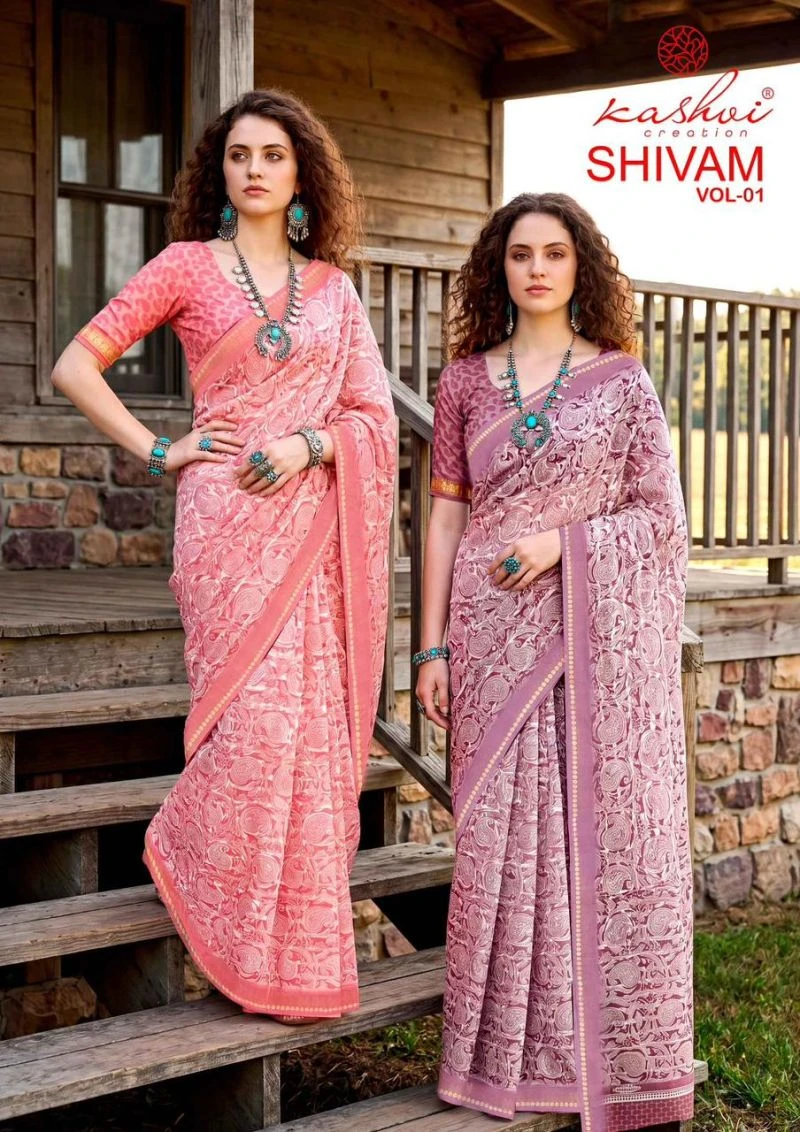 Kashvi Shivam Vol 1 Dull Moss Viscos Saree Collection