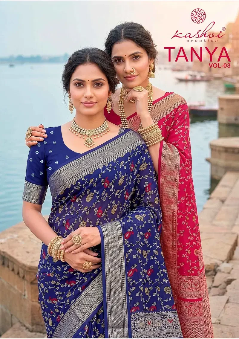 Kashvi Tanya Vol 3 Dull Moss Saree Collection