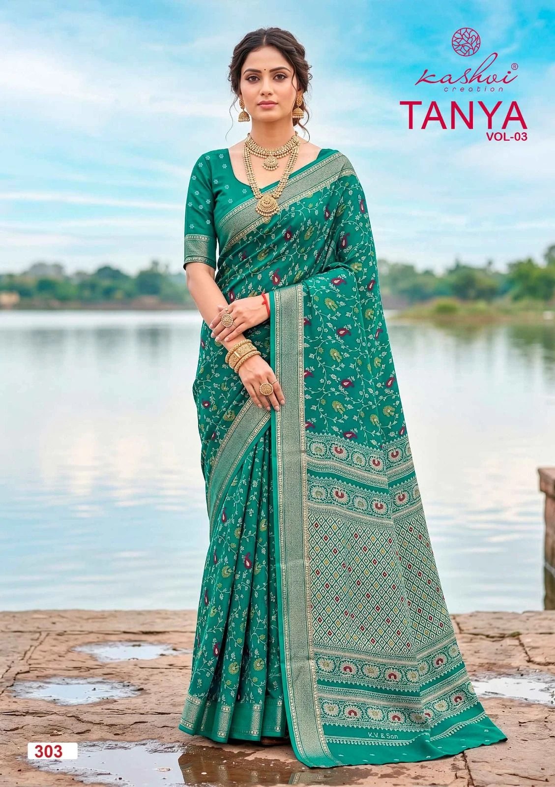 Kashvi Tanya Vol 3 Dull Moss Saree Collection