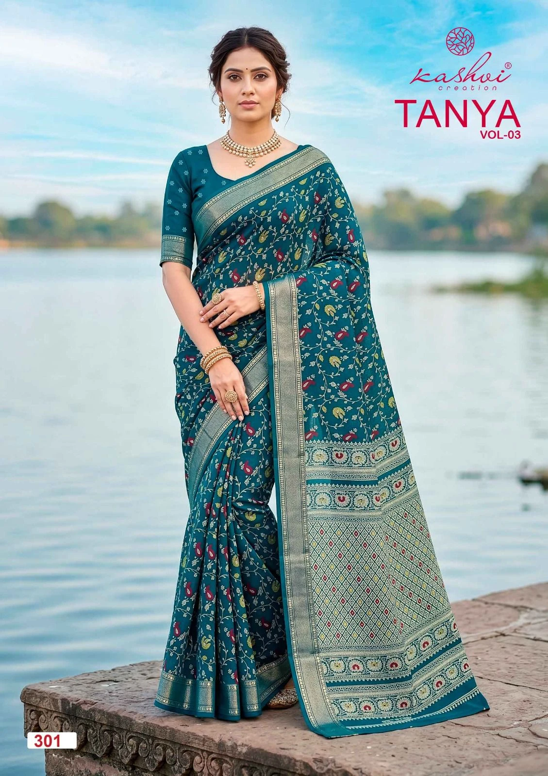 Kashvi Tanya Vol 3 Dull Moss Saree Collection