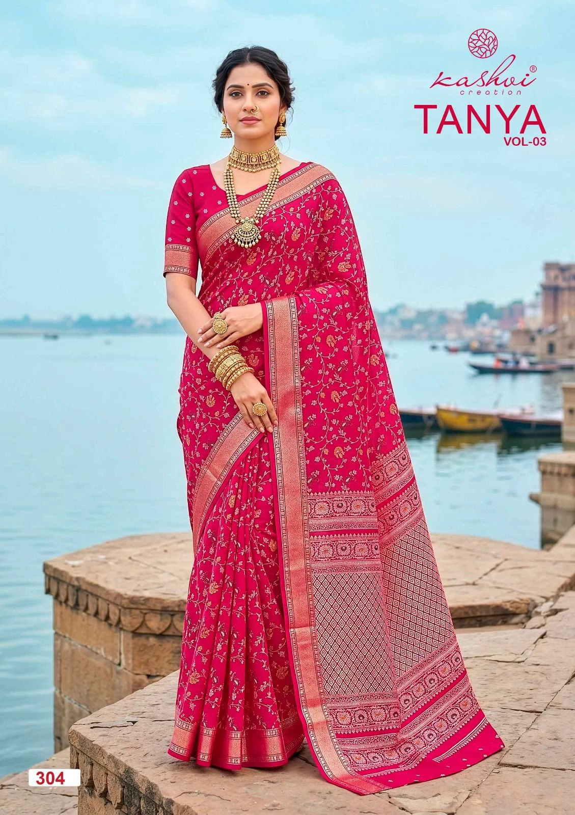 Kashvi Tanya Vol 3 Dull Moss Saree Collection