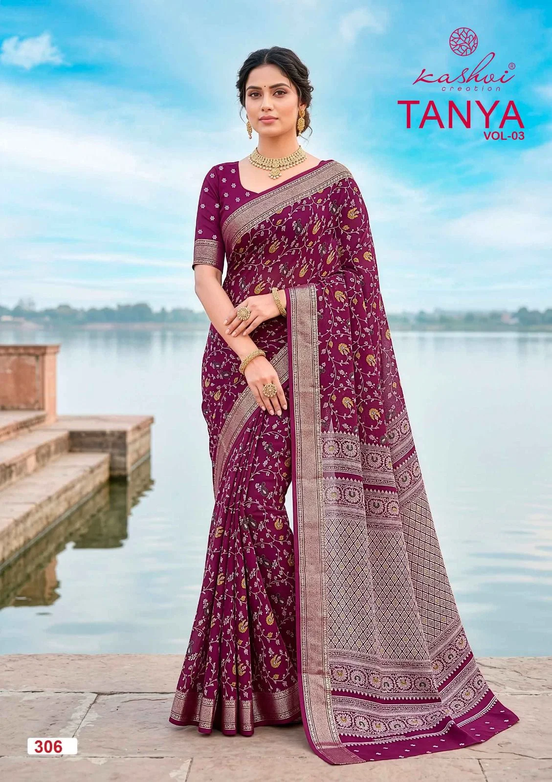 Kashvi Tanya Vol 3 Dull Moss Saree Collection
