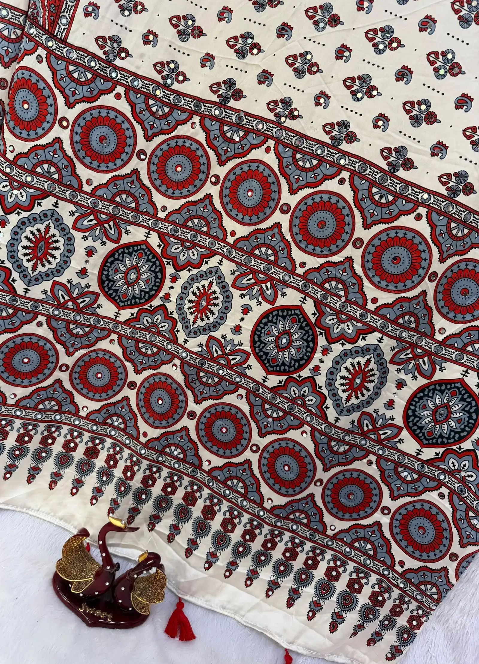 Kc 2134 Japan Satin Ajrakh Printed Saree