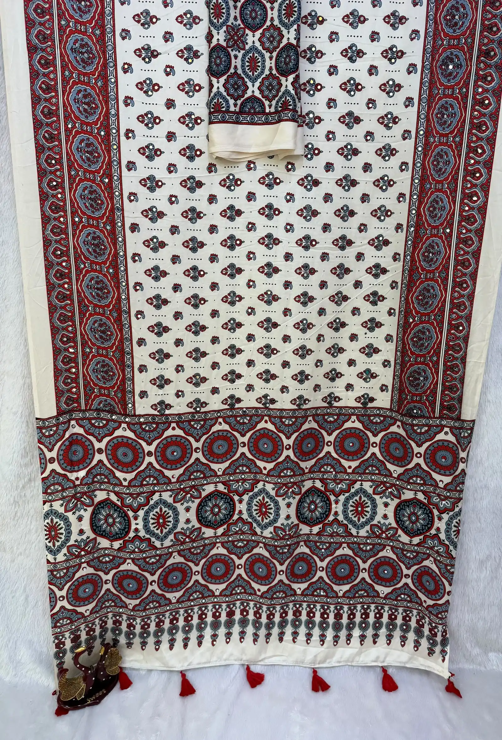 Kc 2134 Japan Satin Ajrakh Printed Saree