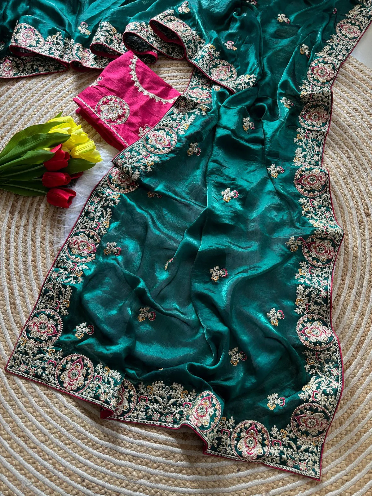 Kc 416 Space Silk Embroidery Coding Work Designer Saree Collection