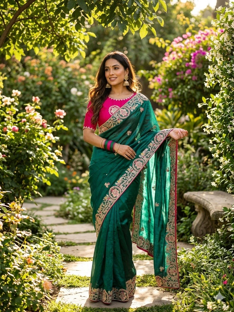 Kc 416 Space Silk Embroidery Coding Work Designer Saree Collection