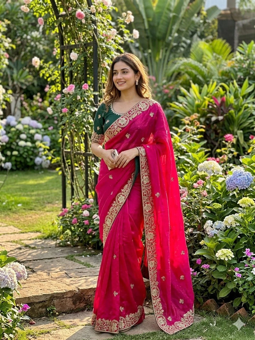Kc 416 Space Silk Embroidery Coding Work Designer Saree Collection