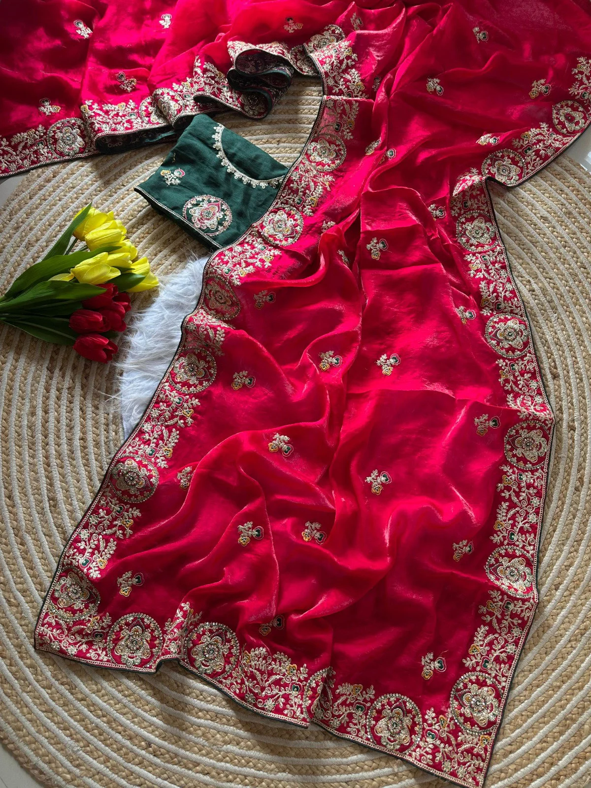 Kc 416 Space Silk Embroidery Coding Work Designer Saree Collection