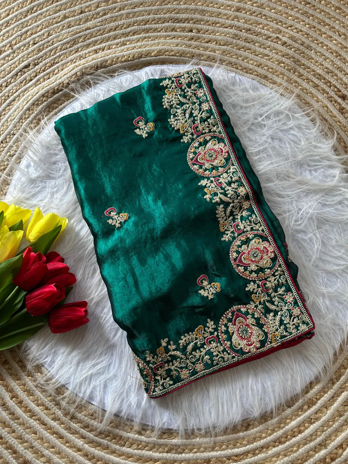 Kc 416 Space Silk Embroidery Coding Work Designer Saree Collection