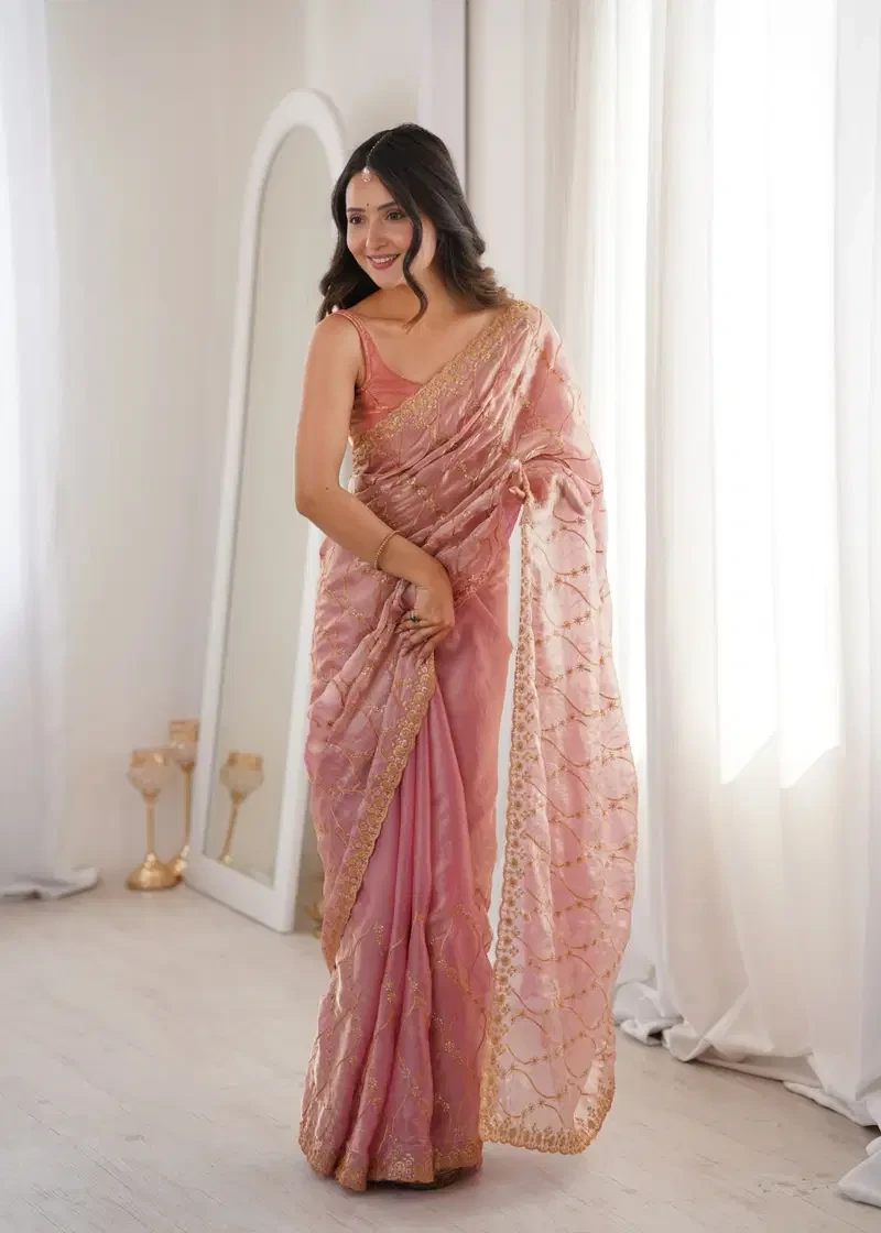 Kc 945 Fandy Satin Seuqence Embroidered Saree Collection