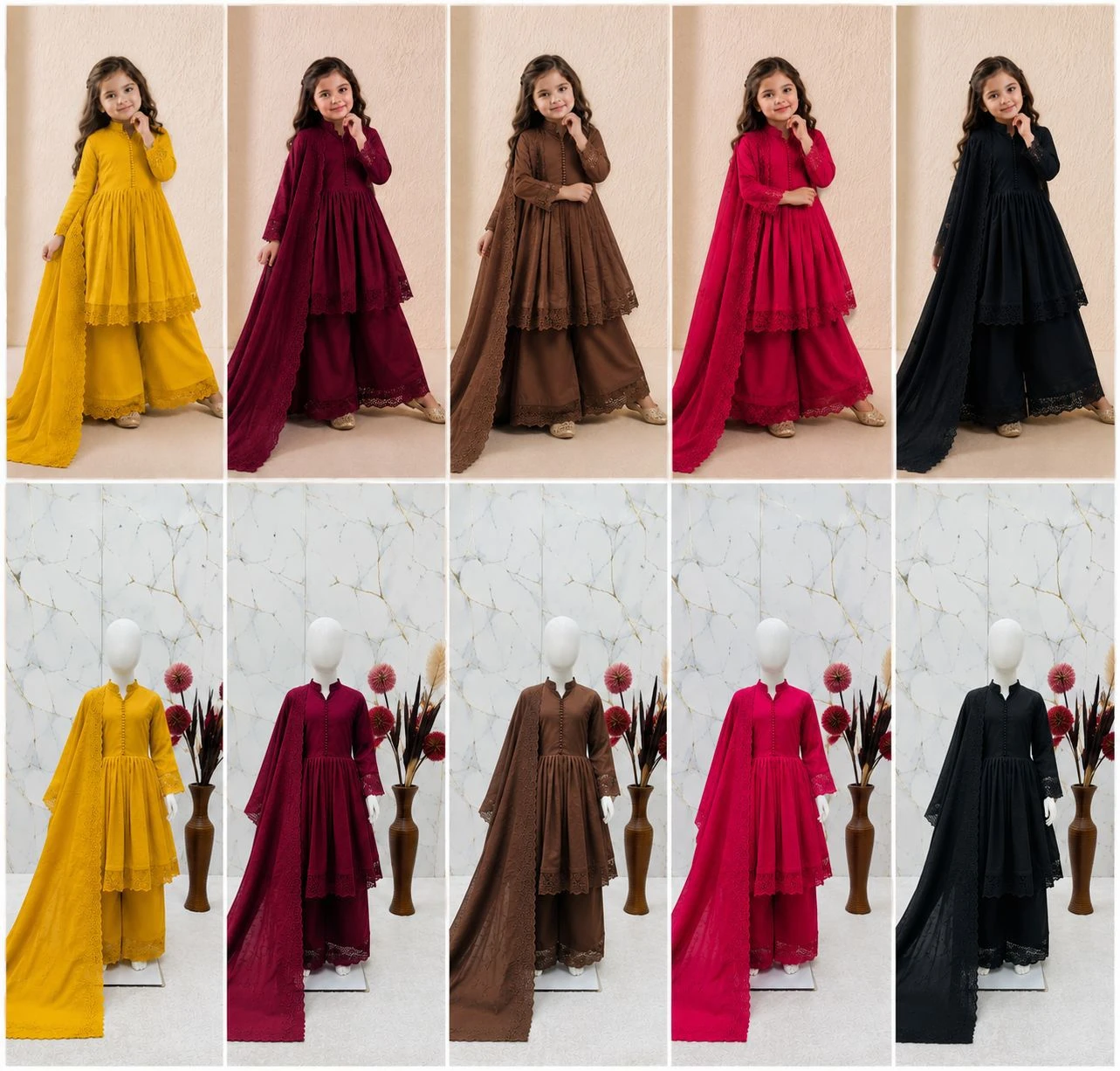 Kids Dress Vinayak Enterprise Laado Rani Kids Gown Set