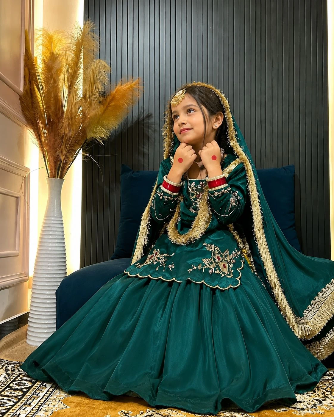 Kids Mom-Daughter Combo Natural Crep Silk Lehenga Set Code 529